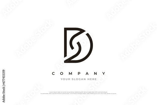 Initial Letter SD Logo or DS Monogram Logo Design Vector photo