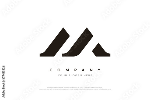 Initial Letter JM Logo or M Logo Design Vector