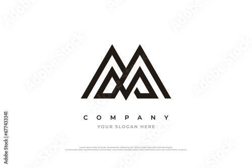 Initial Letter MM Logo or M Logo Design Vector