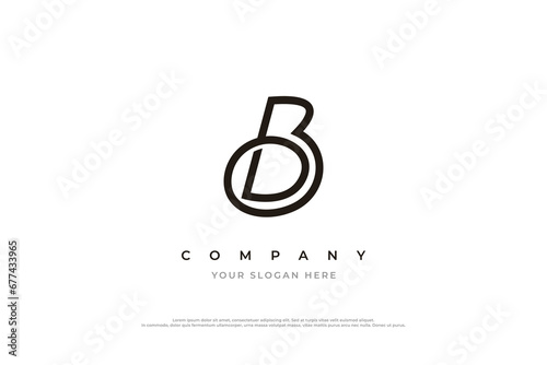 Initial Letter BD Logo or DB Logo Design Vector