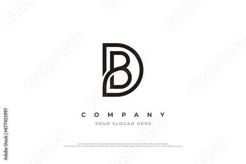 Initial Letter BD Logo or DB Logo Design Vector