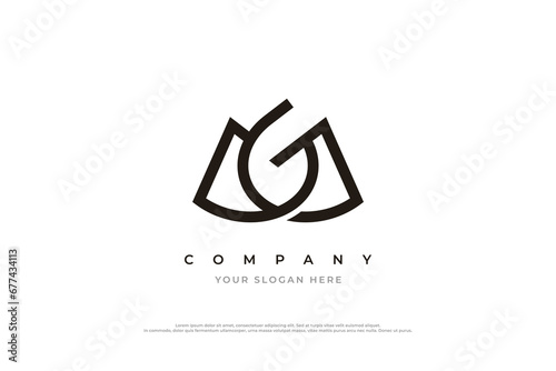 Initial Letter MG Logo or GM Monogram Logo Design Vector