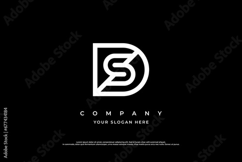Initial Letter SD Logo or DS Monogram Logo Design Vector