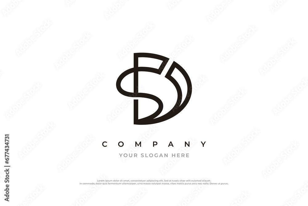Initial Letter SD Logo or DS Monogram Logo Design Vector Initial Letter SD Logo or DS Monogram Logo Design Vector