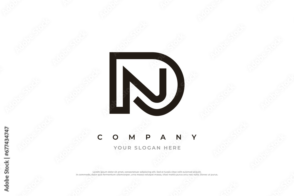 Letter DN or ND Monogram Logo Design Vector Letter DN or ND Monogram Logo Design Vector