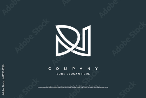Initial Letter DN Logo Design Vector
