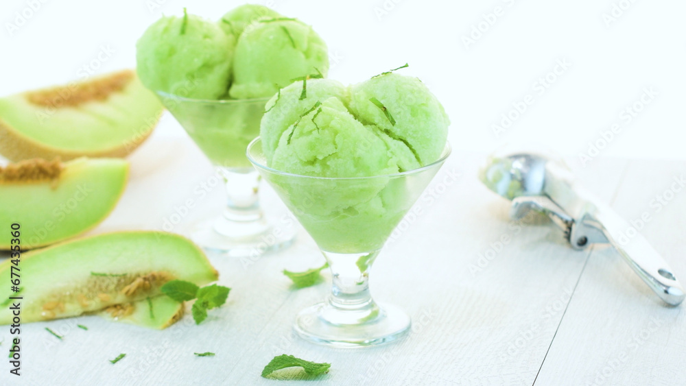 Melon flavored icecream Stock Photo Adobe Stock