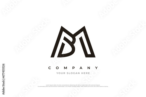 nitial Letter BM Logo or MB Monogram Logo Design Vector