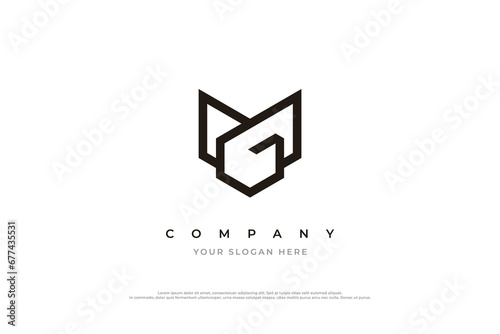 Initial Letter MG Logo or GM Monogram Logo Design Vector
