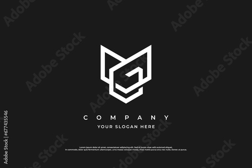 Initial Letter MG Logo or GM Monogram Logo Design Vector