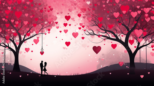 Valentine's day with love heart background. © Golden House Images