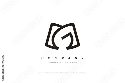 Initial Letter MG Logo or GM Monogram Logo Design Vector