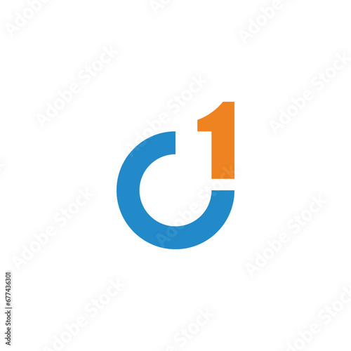 letter c1 colorful circle simple logo vector