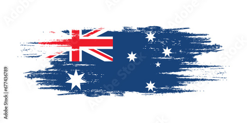 Australia brush flag, Australia flag brush watercolor flag design element