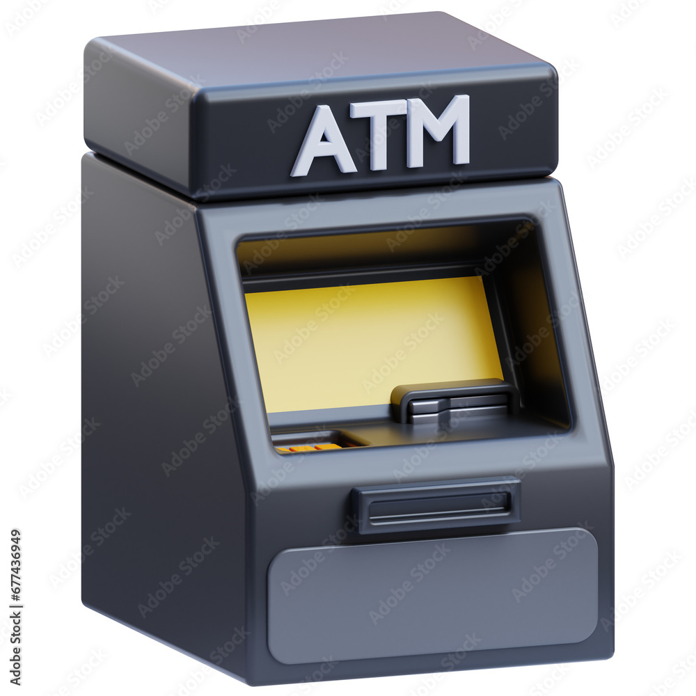3d render ATM machine icon illustration, accounting themed 3d render ATM machine icon illustration, accounting themed