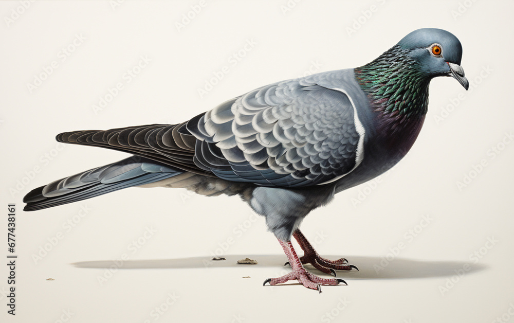 Naklejka premium Pigeon bird realistic photography