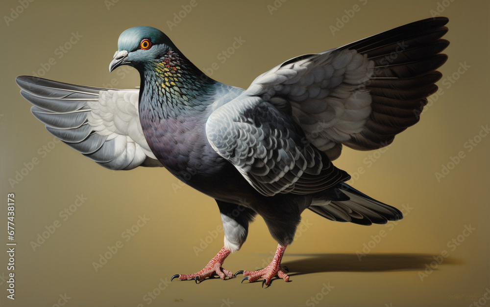 Obraz premium Pigeon bird realistic photography