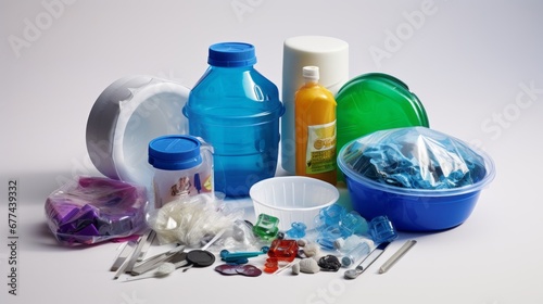 Mini-project kit for student DIY Plastic Recycling Kit: A kit that teaches how to recycle plastics at home. It could include molds for creating new items from melted plastic,plastic recycling concept