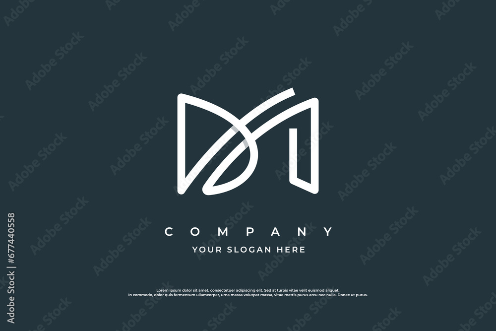 Initial Letter DM Logo or MD Monogram Logo Design Vector Initial Letter DM Logo or MD Monogram Logo Design Vector