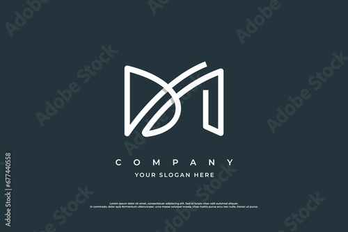 Initial Letter DM Logo or MD Monogram Logo Design Vector photo