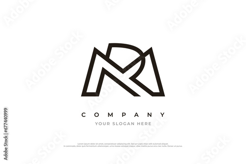 Letter MR Logo or RM Logo Design Vector