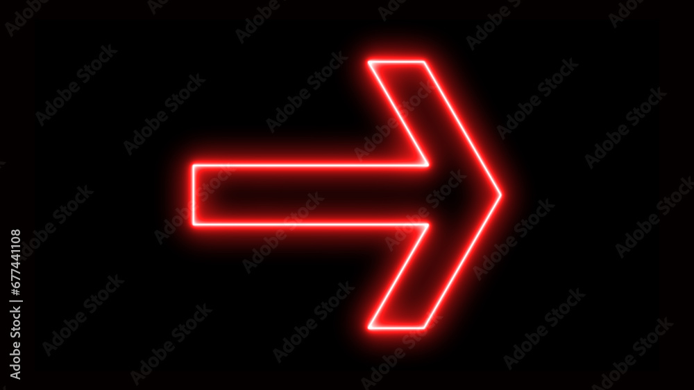 neon glowing colorful arrows design on black background. neon glowing colorful arrows design on black background.
