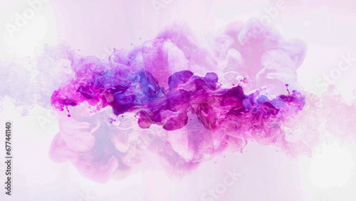 Fototapeta Naklejka Na Ścianę i Meble -  Colorful smoke background. Fantasy cloud. Neon pink blue purple ink hypnotic mix magic paint blend magic haze explosion effect isolated on white.