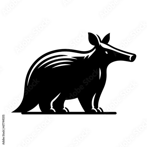 Aardvark Logo Monochrome Design Style