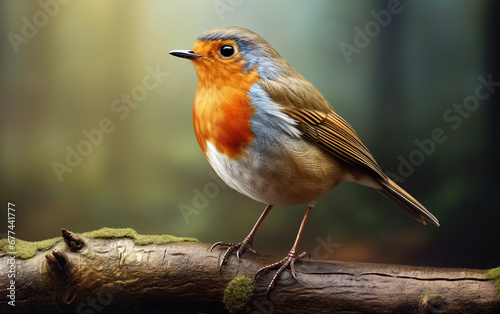 cute robin bird on natural environment