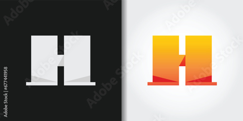 rigid letter h logo set