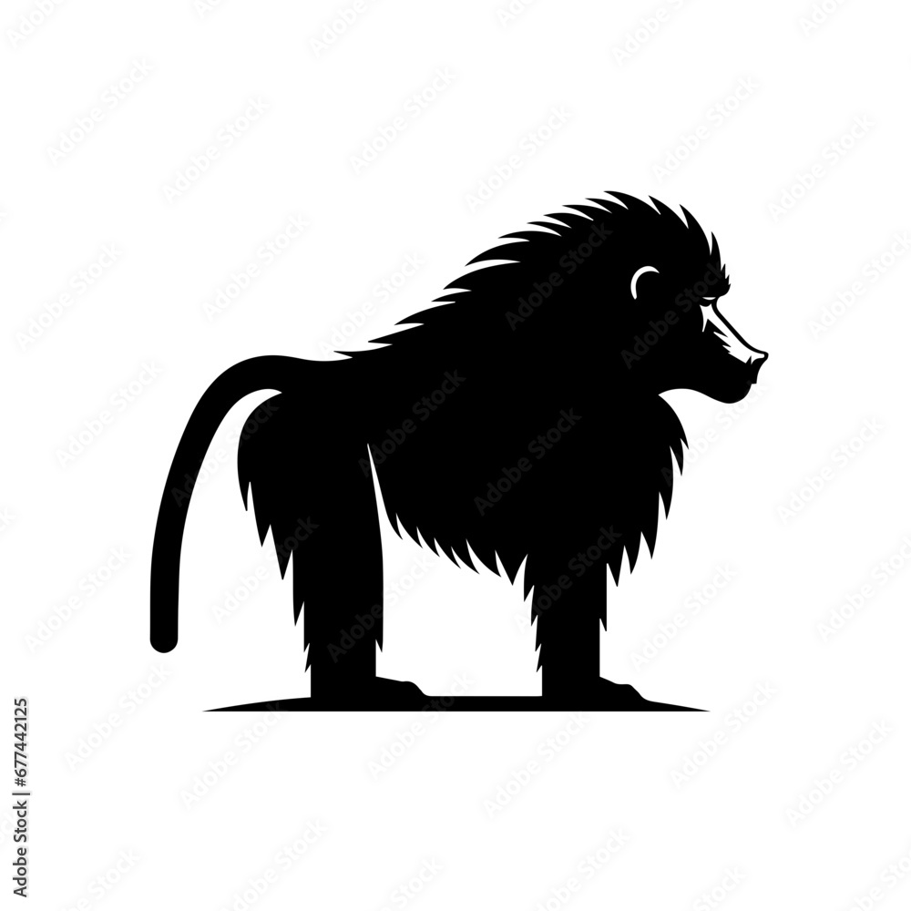 Baboon Logo Monochrome Design Style