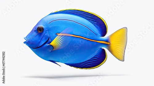 Blue tang fish isolated on a white background photo