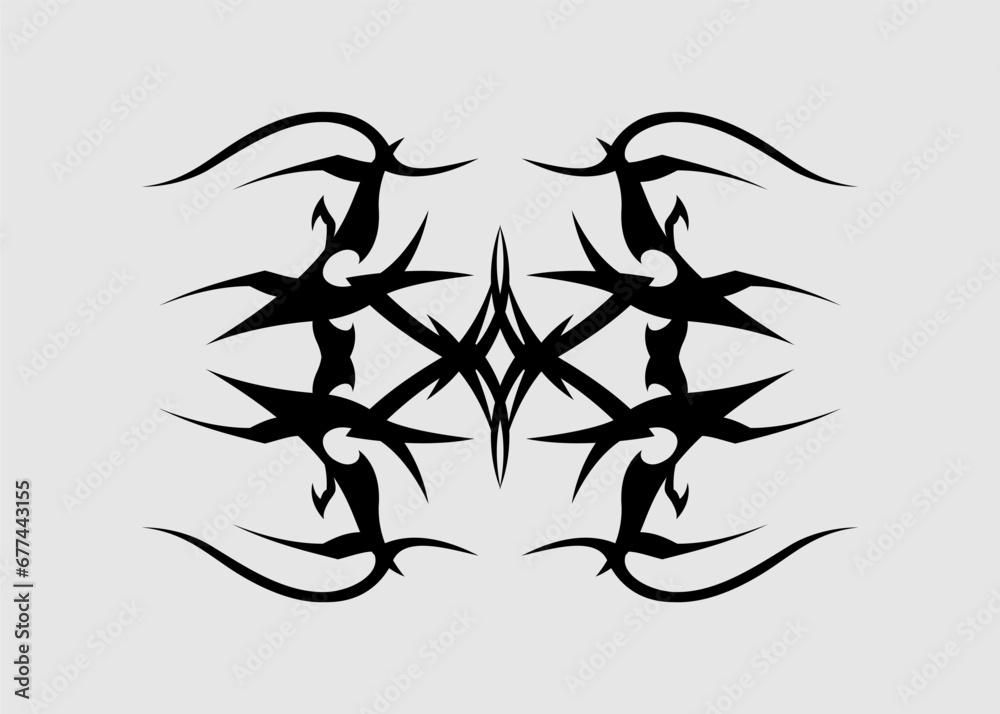 Tribal illustration symmetrical black sharp male muscular female Tribal illustration symmetrical black sharp male muscular female
