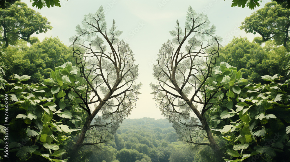 Fototapeta premium trees in the forest HD 8K wallpaper Stock Photographic Image 