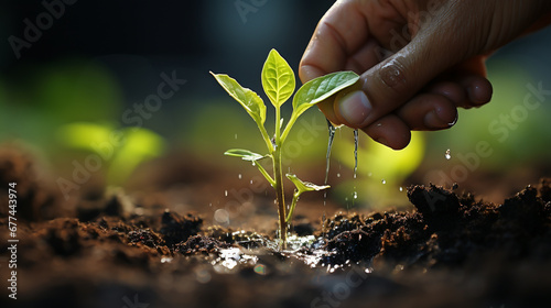 plant in hand HD 8K wallpaper Stock Photographic Image 