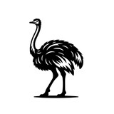 Ostrich Logo Monochrome Design Style