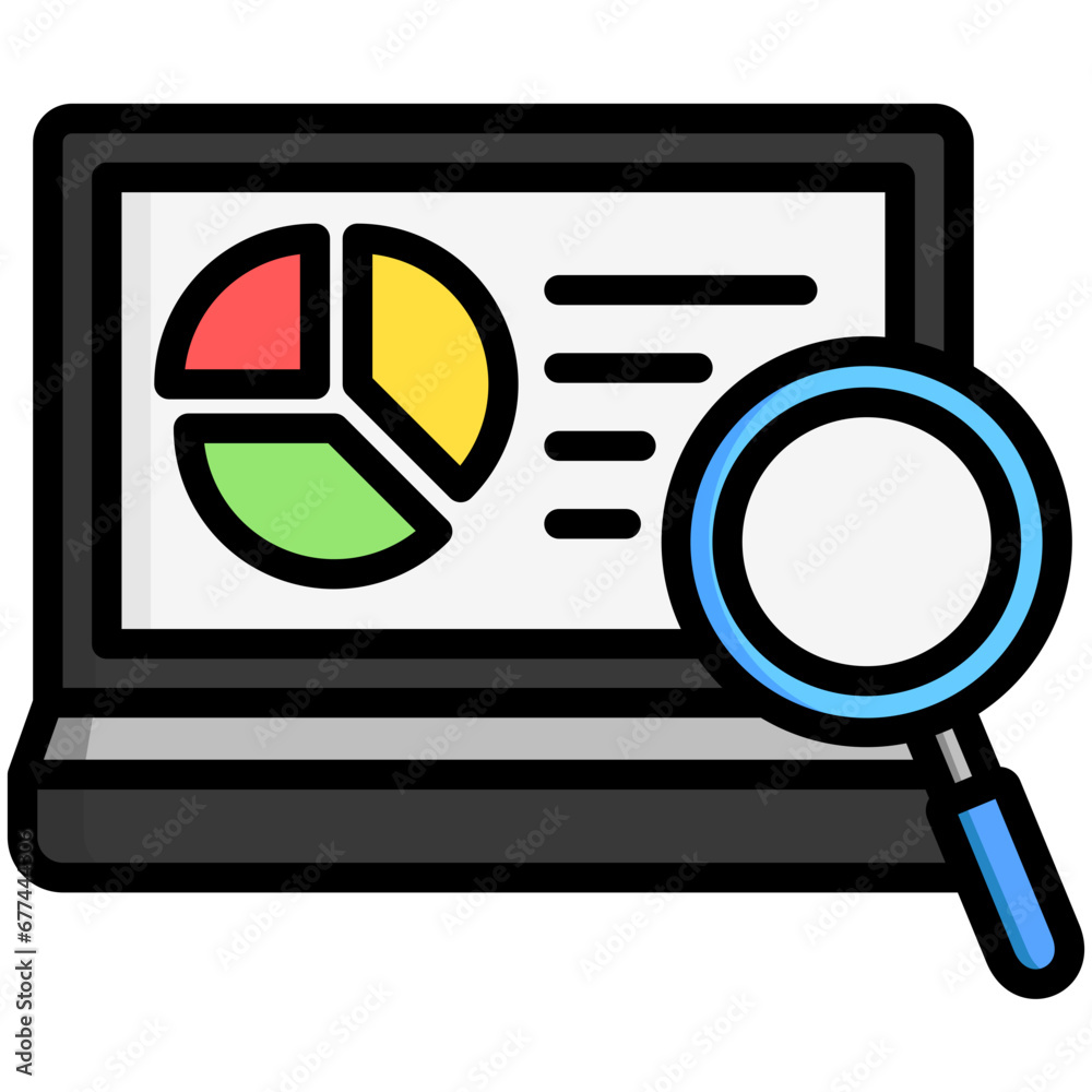 Fototapeta premium Online Analytical icon are typically used in a wide range of applications, including websites, apps, presentations, and documents related to business analytics theme.