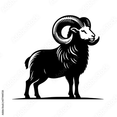 Ram Logo Monochrome Design Style