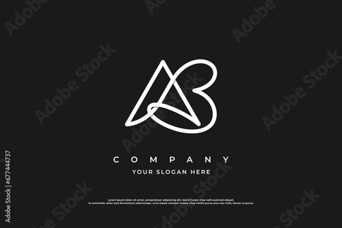 Initial Letter AB Logo Design Vector