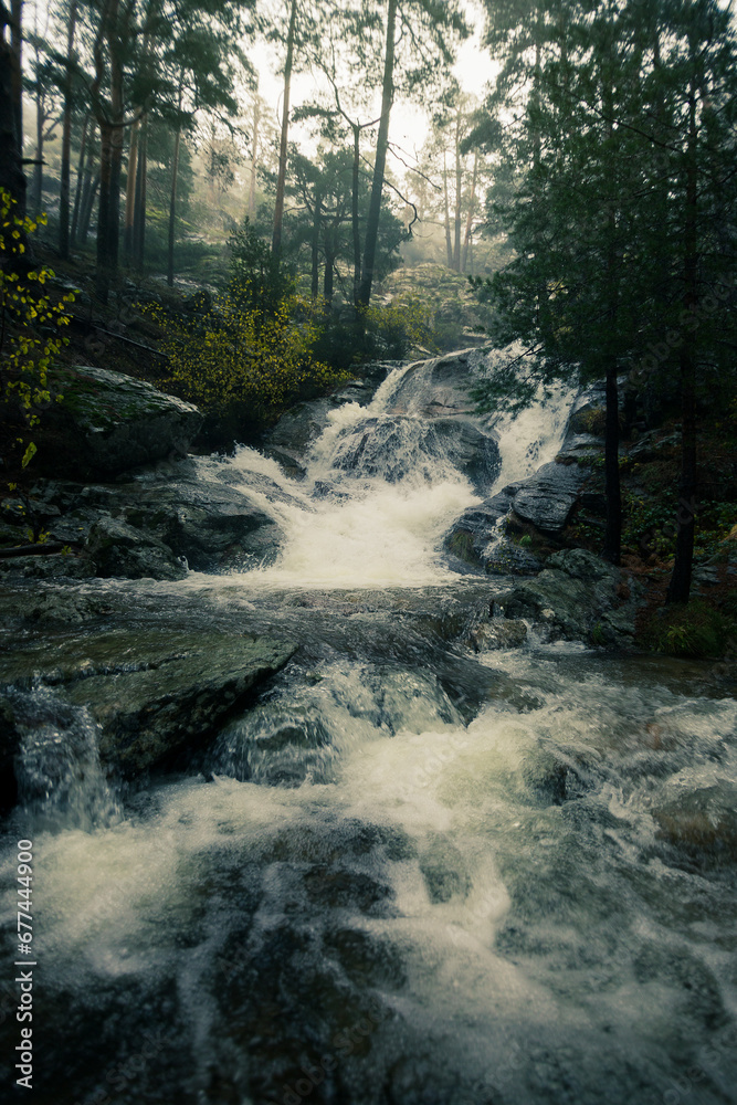 La Chorranca waterfall in Valsain, Segovia, Sierra de Guadarrama National Park. Landscape photography La Chorranca waterfall in Valsain, Segovia, Sierra de Guadarrama National Park. Landscape photography