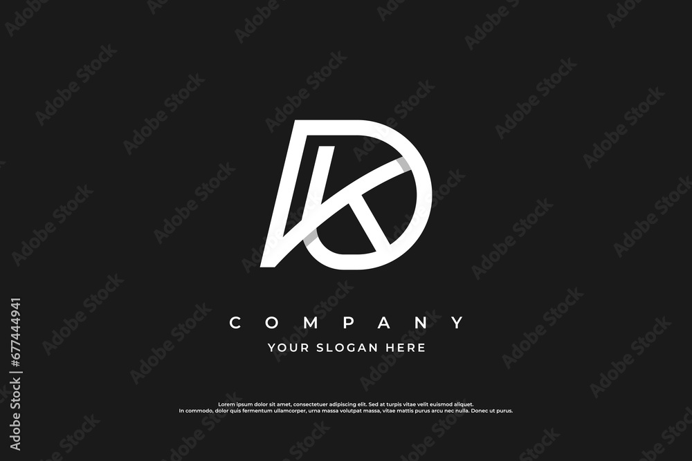 Letter DK Logo or KD Logo Design Vector Letter DK Logo or KD Logo Design Vector