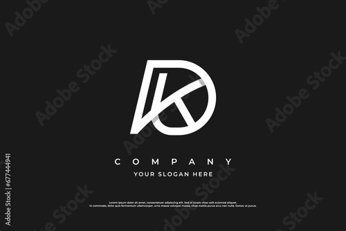 Letter DK Logo or KD Logo Design Vector