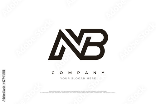 Initial Letter NB Logo or BN Monogram Logo Design Vector photo