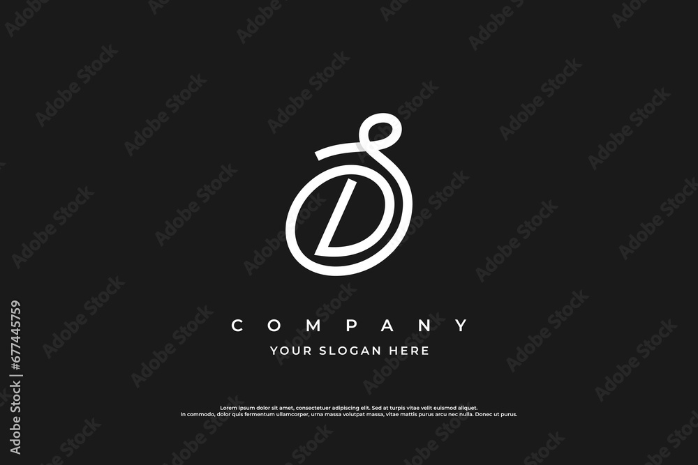 Initial Letter SD Logo or DS Monogram Logo Design Vector