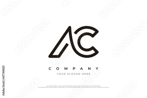 Initial Letter AC Monogram Logo Design Vector