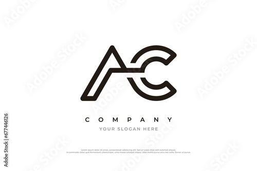 Initial Letter AC Monogram Logo Design Vector