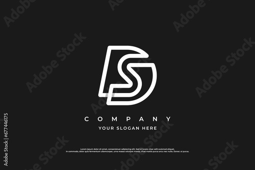Initial Letter SD Logo or DS Monogram Logo Design Vector