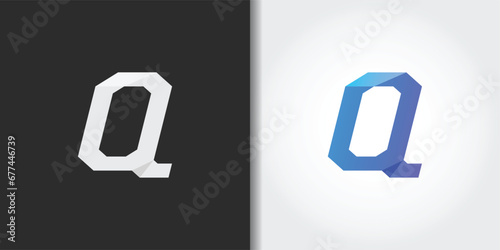 gradient letter q logo set