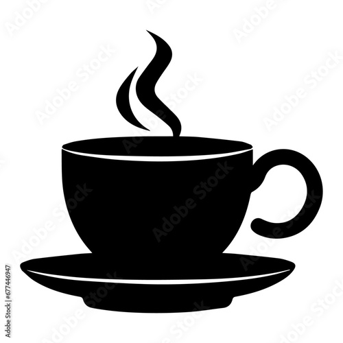 Tea Cup Vector silhouette illustration, Tea Cup vector, Coffee Cup Icon vector silhouette