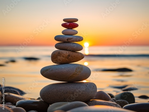a stack of rocks on a beach